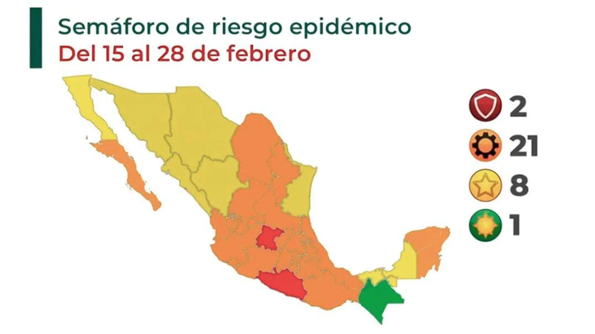 semaforo epidemiologico Ssa feb 2021